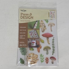brea reese Press & Design Rub-on Transfers Forest Mushrooms 24pcs Floral Art