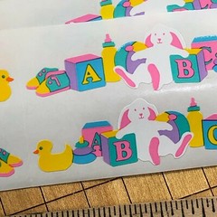 10 Mrs Grossmans Baby ABC Blocks Stickers Toys Girl Boy Duck Bottle Bunny