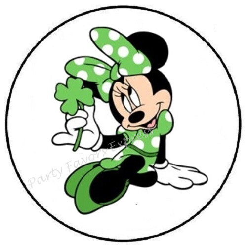 MOUSE ST PATRICKS DAY CLOVER ENVELOPE SEALS LABELS STICKERS PARTY FAVORS