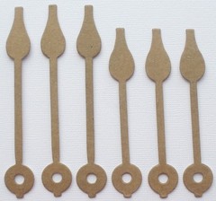 {8} *LONG CLOCK HANDS* Bare Chipboard Die Cuts – 4 Pairs – 3.5″ and 4″ Long