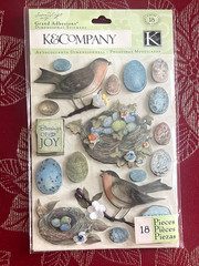 RARE – ROBIN’S NEST EGGS BLESSINGS OF JOY – K & COMPANY 3D STICKERS