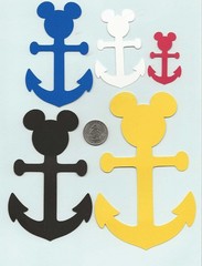 Mickey Mouse Anchor Die Cuts -Anchor Die Cuts, 2″ to 10″ tall, ANY COLOR(S)