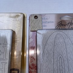 Tim Holtz Grunge Board Variety Pack Alphabet Harlequin Stripes Lot Of 4