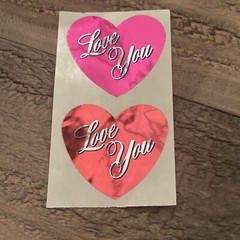Vintage 80s HAMBLY Sticker Foil Mylar Love Heart Sticker Mod VTG RARE Lot Of 2
