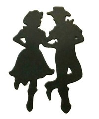 COWBOY & COWGIRL SQUARE DANCING «HOEDOWN!» SILHOUETTE DIE CUT / CUTS-9pcs