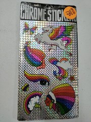 Vintage Stickers Mark 1, Chrome Prism CS51, Pegasus, Rainbow, Butterfly, NA,RARE