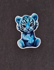 Blue Tiger Kawaii Sticker’s. 9 pack