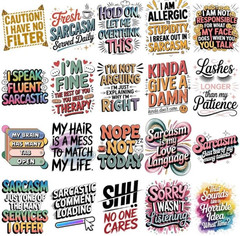 6-20 Sarcasm Stickers – 3-Inch Vinyl Decals for Laptop, Water Bottle, Notebook