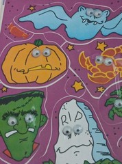 Sealed Vintage Halloween Rollie Eyes Stickers American Greetings ~ Forget Me Not