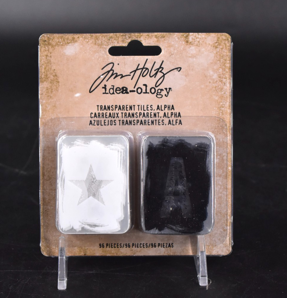 Tim Holtz Idea-ology Transparent Alpha Tiles 95 Pieces #TH93566