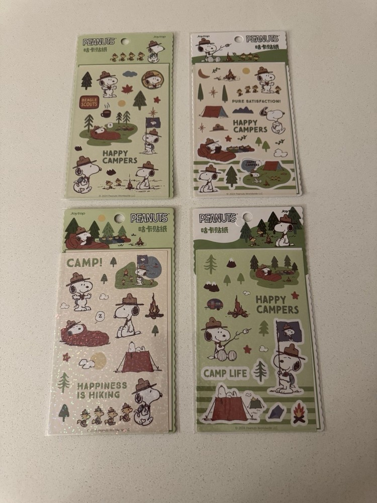 (Set Of 4) Peanuts Snoopy Stickers