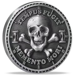 Artfully Sculpted Memento Mori Medallion A Stoic Spiritual Skull Challenge Co…