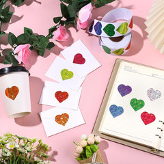 500 Pieces Glitter Heart Stickers Valentine’S Love Decorative Stickers Valentine