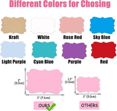 2 x3 Pink Label Stickers, Self-Adhesive Gift Tag Stickers, Write on Blank Labels