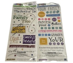 22 Pc Scrapbook Sticker Lot Recollections K&Company Family Travel Letters New
