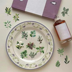 50-Piece Transparent Waterproof Greenery Plant Stickers for Scrapbooking, Journa