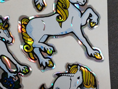 Vintage 1980s Stickers Prism Sparkle Unicorn Butterfly Rainbow Animal 12 Sheets