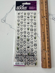 Sticko Autocollant STI Pandas TN Mini Black and White 93 PC Scrapbooking Crafts
