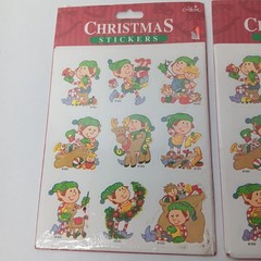 Vintage Christmas Stickers Gibson Greetings Elves Toys Holiday 2 Packs 10 Sheets