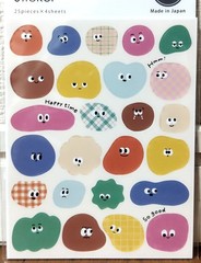 GAIA Kawaii Funny Face Design Point Sticker 100 Kids Gift 2025 MADE IN JAPAN