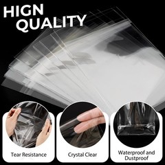 , Pack of 100, Acid-Free 12 11/16 X 12 3/8 inches Crystal Clear Sleeves Stora…