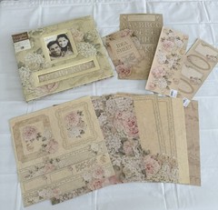 K & Company Framed Name English Floral 532113 Scrapbook Kit 12 x 12 Papers READ