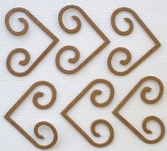 {6} MiNi SCROLL ACCENTS – Bare Flourish Chipboard Die Cuts – 2 1/4″