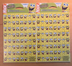 2x NEW SpongeBob SquarePants Sticker Sheets 2001 VTG 248 Total Bob Face Stickers