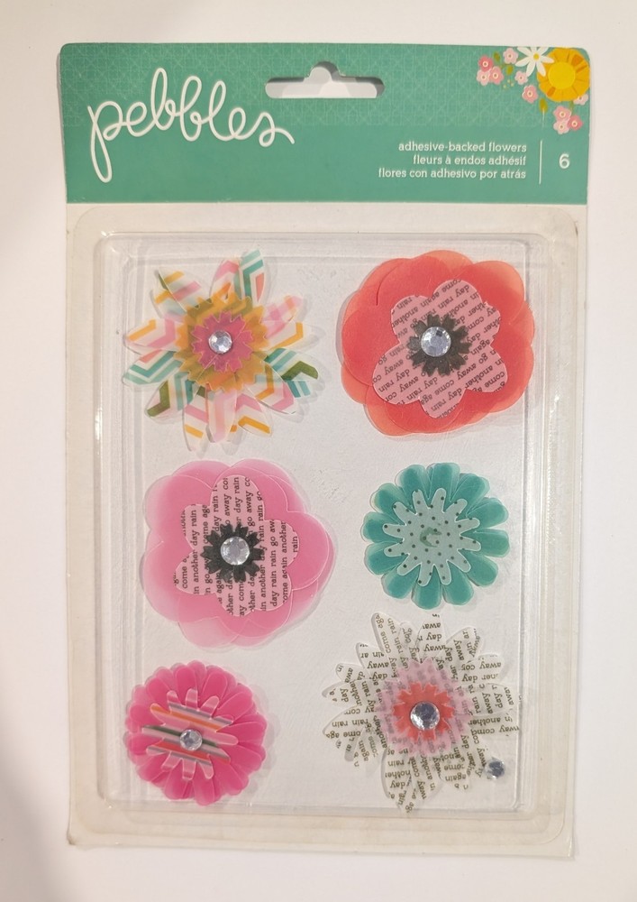 Colorful Vellum Flowers Scrapbooking Stickers By Pebbles