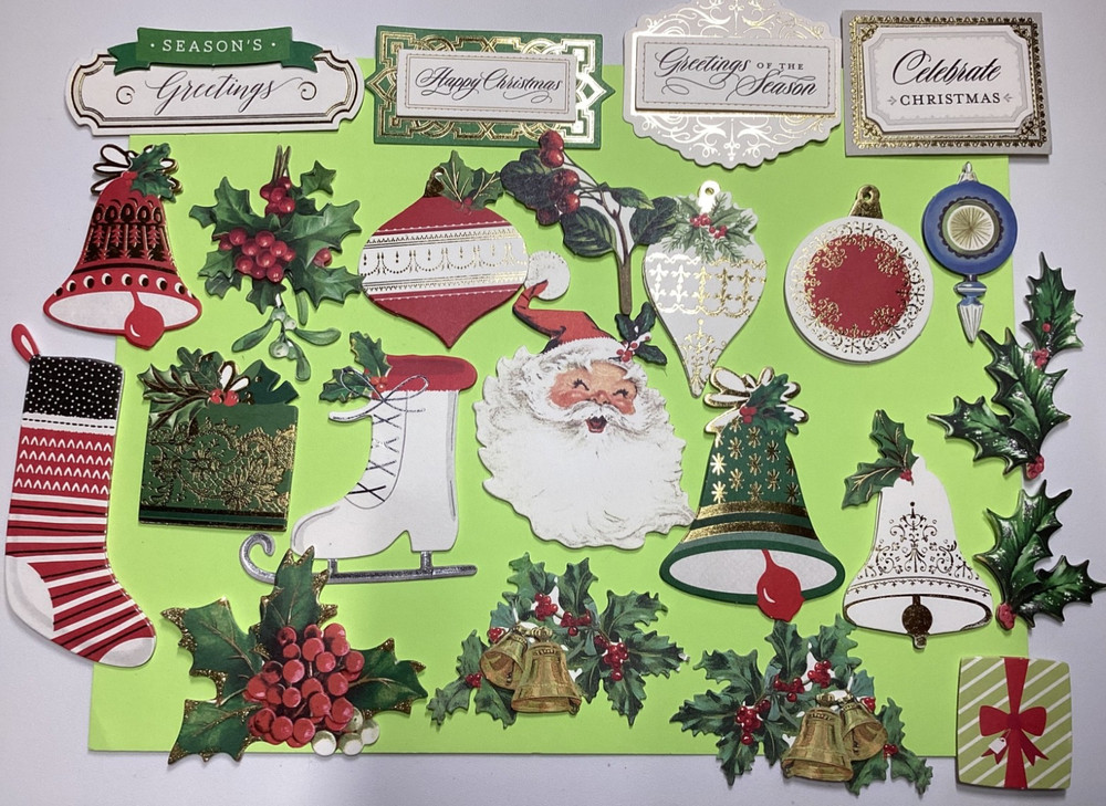 Anna Griffin Christmas Variety Embellishments 22 Pieces