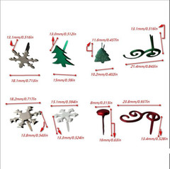 Christmas Brads Set, 212 PCS Metal Paper Fasteners, 8 Holiday Shapes & 16 Colors