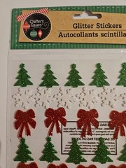 Christmas Trees Snowflakes Bows Dimensional Glitter Foam Stickers 1ea 33pc Pak