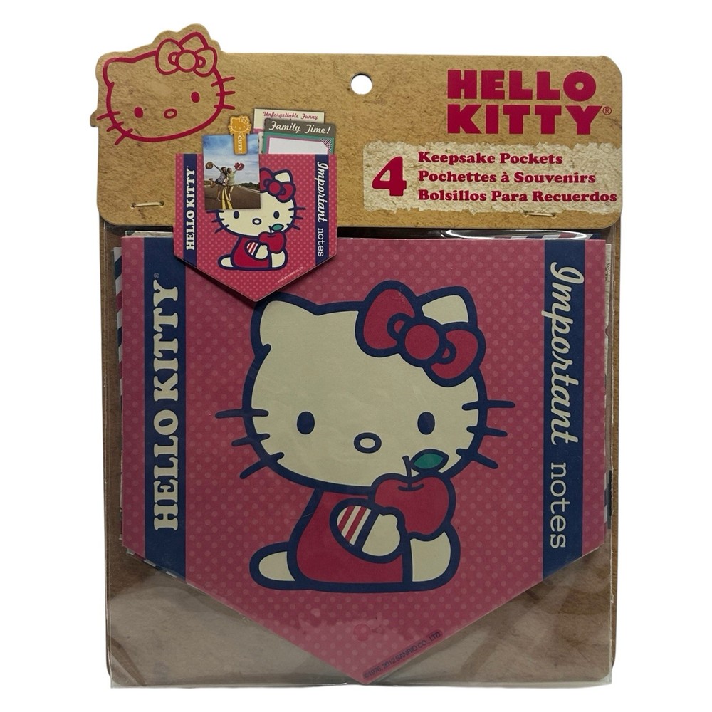 Hello Kitty Scrapbook Closable Keepsake Pockets Craft Sanrio 2012 Brand New
