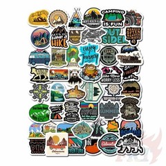 50Pcs Outdoor Camping Serie1 Stickers Travel Adventure Nature Decals Waterproof