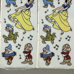 2 Packs Disney Snow White and the 7 Dwarfs Stickers Foil Shimmer Sandylion NIP