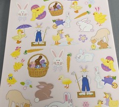 Nicole Crafts 506 EASTER Stickers Book 6 Complete Sheets 3 Designs Eggs Mini