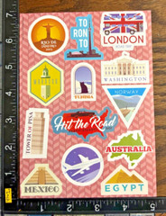TRAVEL AROUND THE WORLD THEME, 3 SHEETS BEAUTIFUL STICKERS #VIAJE7
