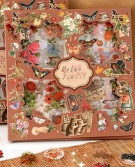 Lot 300+ Stickers Set Retro Vintage Style Flowers Butterfly Fruit Labels Plants