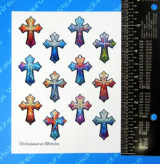 Stained Glass Crosses Sticker Sheet