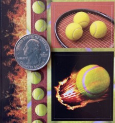 TENNIS BALLS Card-Stock Stickers(22pc) Scrappin’ Sports•Game•Racket￼•Net •Court