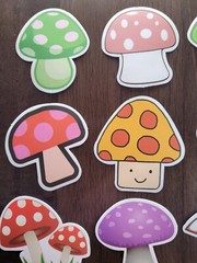 STICKERS x 10 MUSHROOM Large Vinyl Stickers MU3