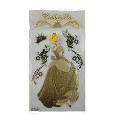 Disney Enchanted Tales Princess CINDERELLA Gold Dimensional Scrapbook Sticker