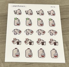 NEW PaperKumaCo Milk Critters 🥛 Sticker Sheet Paper Kuma Co PKC Stickers