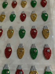 CHRISTMAS PAPER CRAFTS CHRISTMAS GLITTER LIGHTS W/GEMSTONES 25PCS XMAS LIGHTS