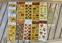 Vintage Hallmark Thanksgiving Sticker Lot Sealed 12 Packs Peanuts , Foil Fall