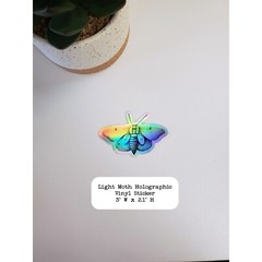 Moth Holographic Sticker for Computers, Journals, Phones Style B