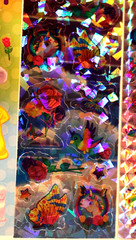 VINTAGE LOT LISA FRANK STICKER STRIP BUBBLE CRYSTAL PRISM HORSES KITTIES PUPPIES