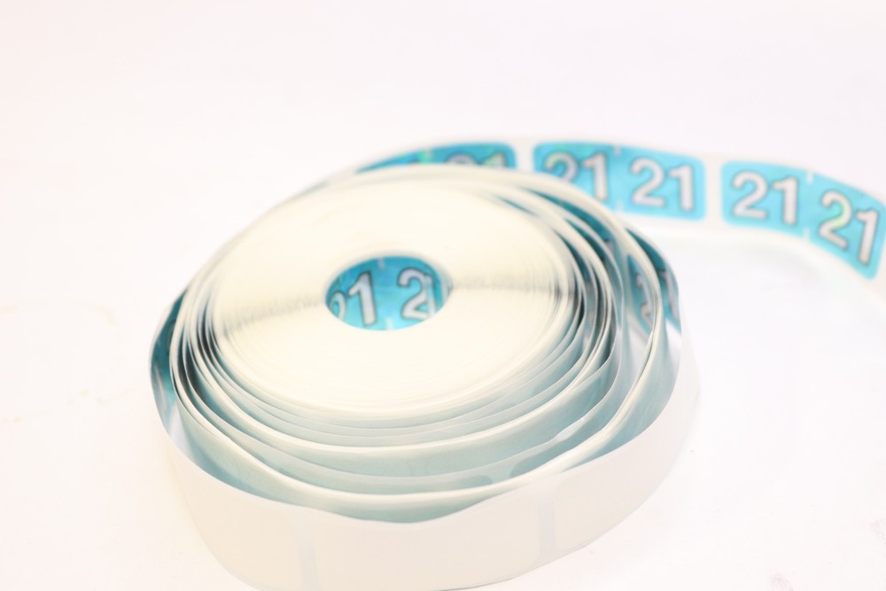 Doctor Stuff 2021 Year Label Holo Aqua Stickers 500/Roll 3/4″ x 1-1/2″ 2021-HA