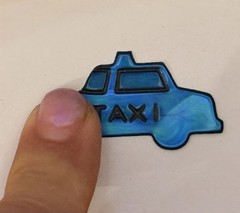 Vintage Rare 80s/90s Taxi Cab Sticker Touch Me Color Changing Unused Oilies