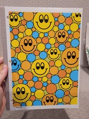 Vintage Smiley Face Sandylion Sticker Stationery Kit Floaty Paperweight Pen Lot